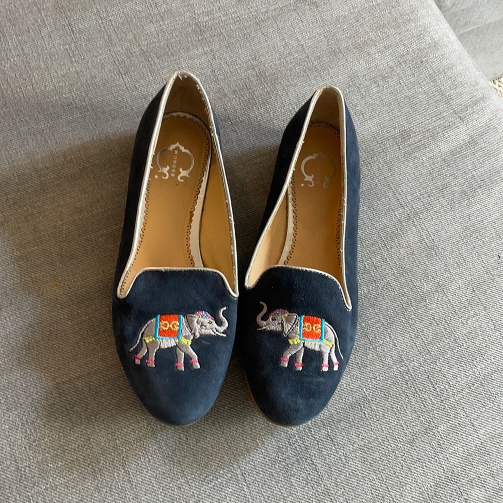 c. wonder // elephant embroidered loafers flats